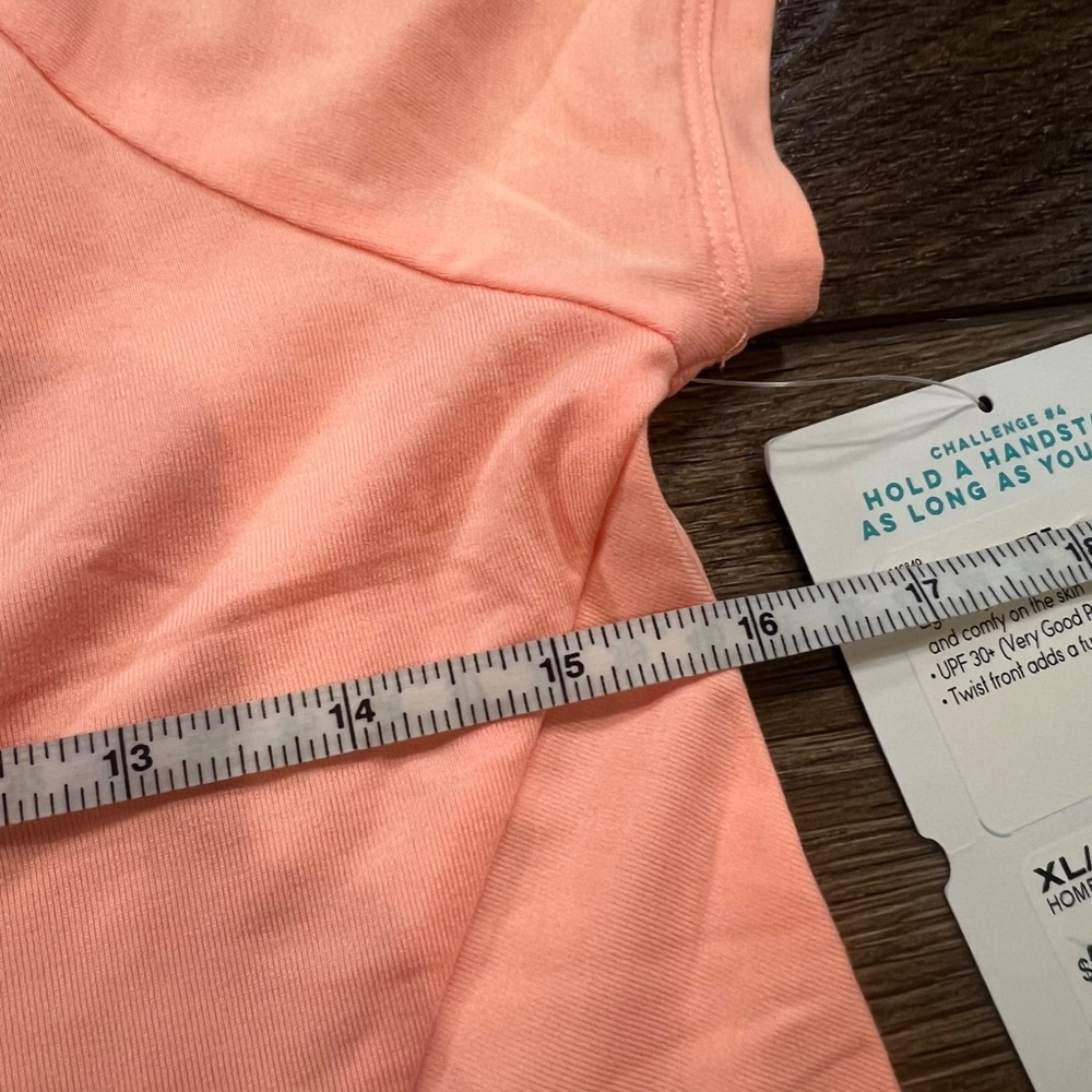 Athleta Girl Home Run Short Sleeve Tee, Knot Front, Creamsicle Orange Size XL/14 - Picture 8 of 12